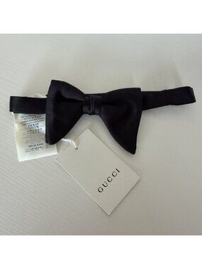 NWT GUCCI BOW Black SILK 100% Authentic